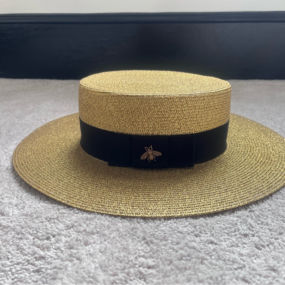 Gold Gucci Lame Papier Women's Hat